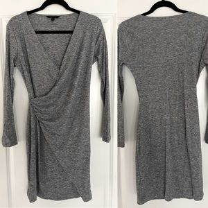 Mini heather-grey wrap dress